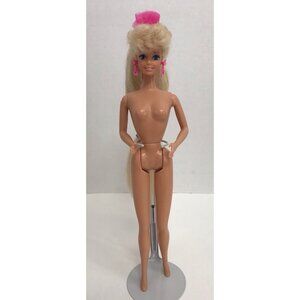 Vintage Mattel Totally Hair Barbie Blonde Earrings & 2 Hair Accessories (A)